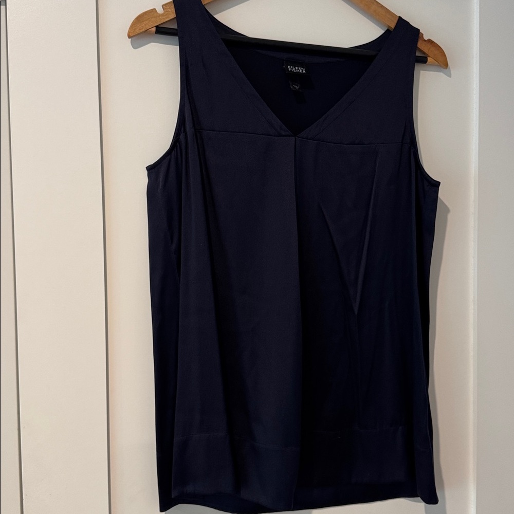 Eileen Fisher Deep Blue V-Neck Top